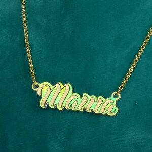 new! ISLY NYC mama necklace gift for mom iridescent acrylic mom mothers day